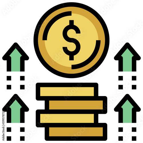 profit line icon,linear,outline,graphic,illustration