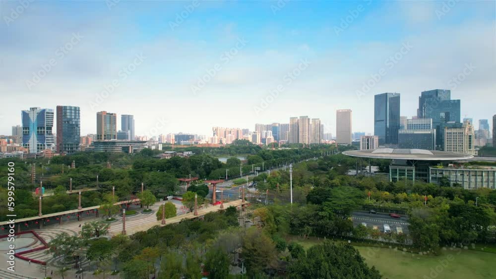 Aerial view of Qiandeng Lake financial high-tech zone, Foshan City, Guangdong Province, China Aerial view of Qiandeng Lake financial high-tech zone, Foshan City, Guangdong Province, China