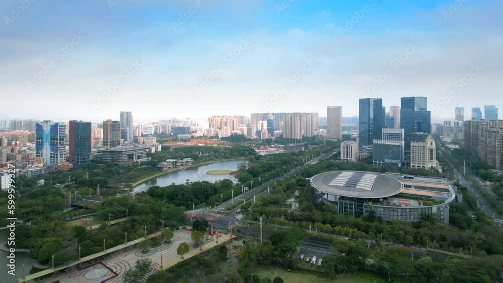 Aerial view of Qiandeng Lake financial high-tech zone, Foshan City, Guangdong Province, China Aerial view of Qiandeng Lake financial high-tech zone, Foshan City, Guangdong Province, China