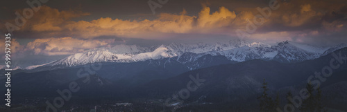 panorama of mountains in zakopane tatry