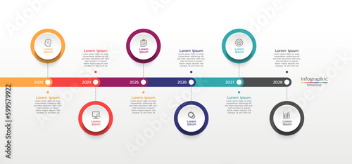 Infographic steps concept business timeline template design