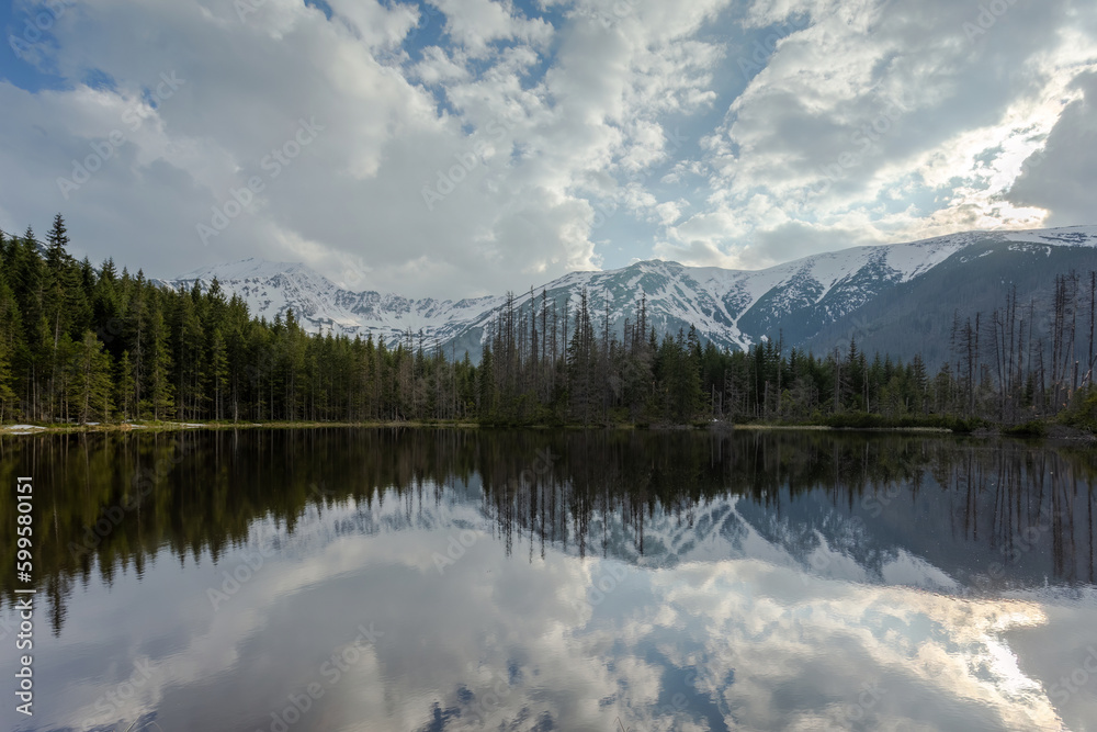 mirror lake in the mountains