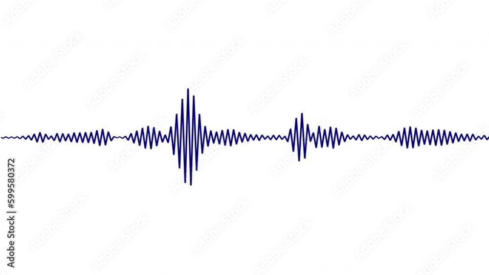 4k abstract music sound wave or audio wavefrom isolated on white background.Line digital minimalist voice and soundtrack wave equalizer.Shape line volume or speech symbol animated background.