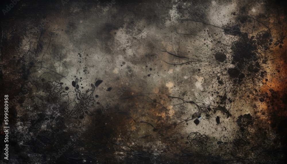 Fototapeta premium Black Background, Stone, Wall, Grunge Background, Generative Ai