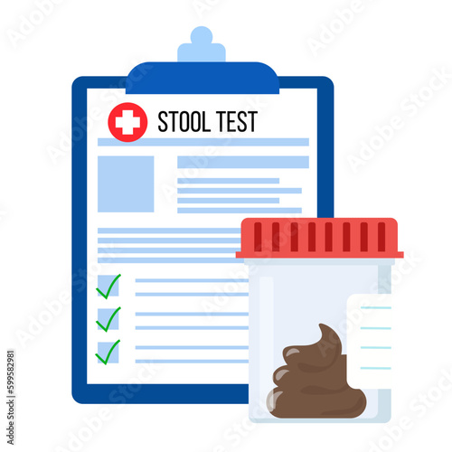 Flat design of stool test for medical and healthcare. Illustration for websites, landing pages, mobile applications, posters and banners. Trendy flat vector illustration