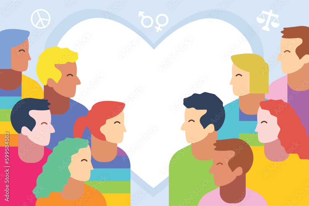 Naklejka premium LGBTQ pride month banner vector illustration art rainbow flag