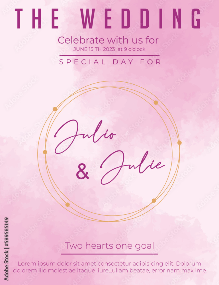 wedding greeting card template with watercolor background wedding greeting card template with watercolor background