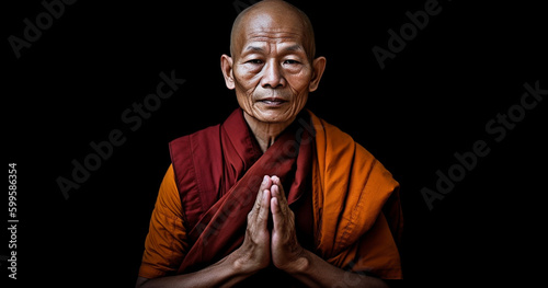Vászonkép Buddhist monks meditate to calm the mind