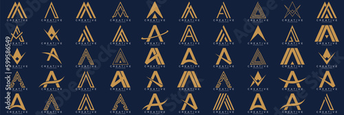 Mega logo collection, Abstract letter A logo design. icons for business