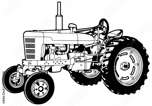 tractor silhouette vector