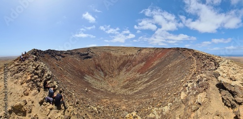 Volcanic crater of Volcán Calderón Hondo, Fuerteventura, Canary Islands, Spain