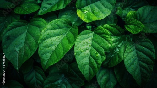 Green leaf background. AI generated.