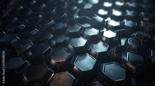 Hexagonal abstract metal concept wallpaper backgrounund Generative AI  photo