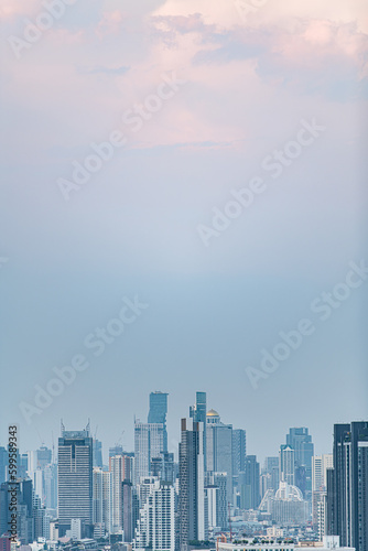 Skyscrapers  architecture and cityscape during daytime on blue sky on gold