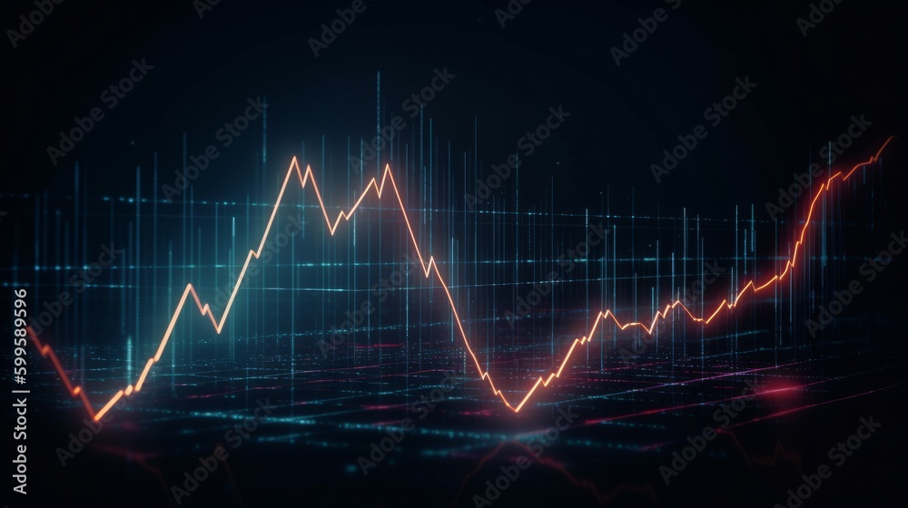 Naklejka premium Business concept of stock market background design. AI generative