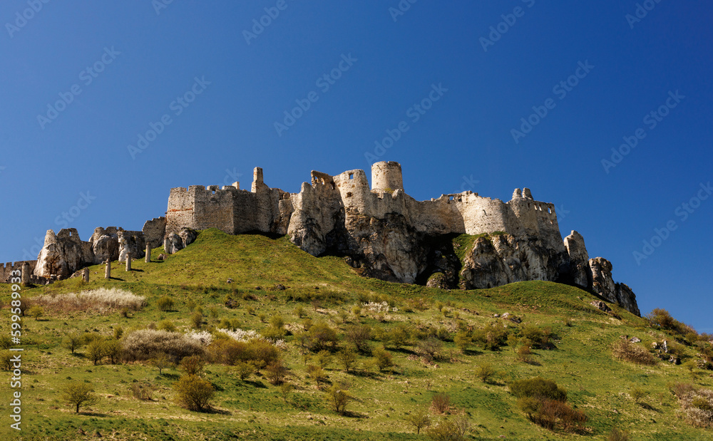 Spiski hrad in Slovakia - old stone medieval castle.