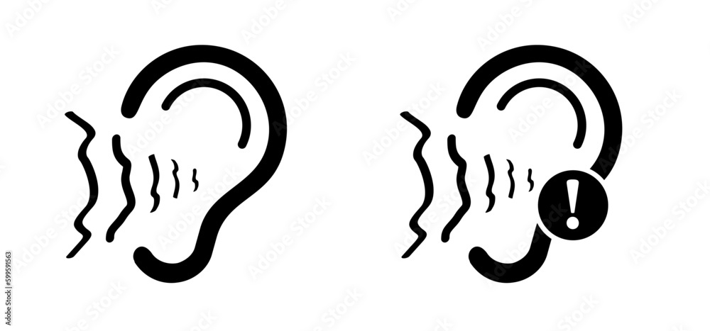 Tinnitus. Ringing in the ears. Vector line pattern. Unbearable ringing in ears. Concept of diseases of hearing organs or neurology problems. Deafness, limited hearing. Ear hearing loss Deaf icon. Tinnitus. Ringing in the ears. Vector line pattern. Unbearable ringing in ears. Concept of diseases of hearing organs or neurology problems. Deafness, limited hearing. Ear hearing loss Deaf icon.