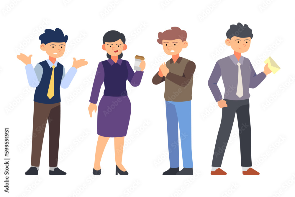businessman and businesswoman character set