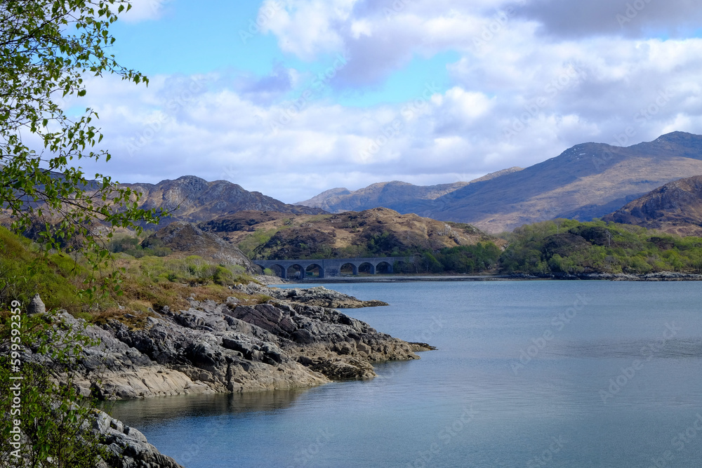View of the Glenfinnan viaduct and Loch Eilt on the way from Fort William to Mallaig View of the Glenfinnan viaduct and Loch Eilt on the way from Fort William to Mallaig