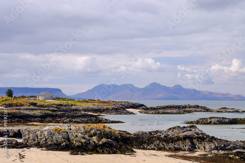 Sliversand beaches on the coastal road from Fort William to Mallaig in Scotland