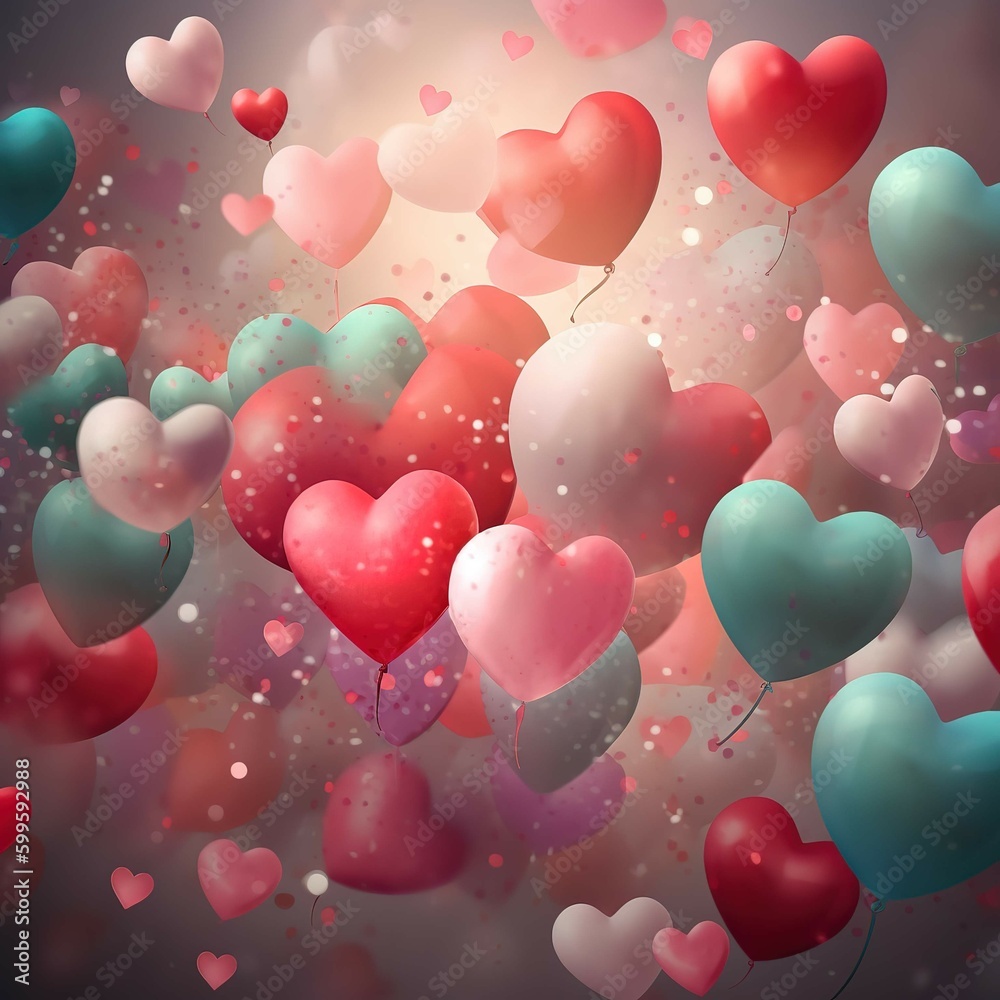3d Valentines Day banner,heart_shape, generative AI