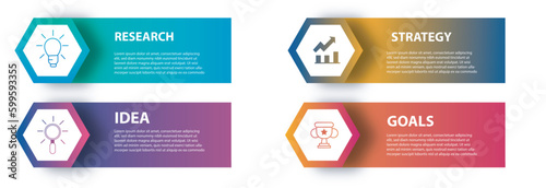 modern infographic template with four steps or options, process chart, eps10 vector illustration