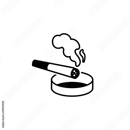 simple cigarette icon illustration vector, cigarettes on the ashtray