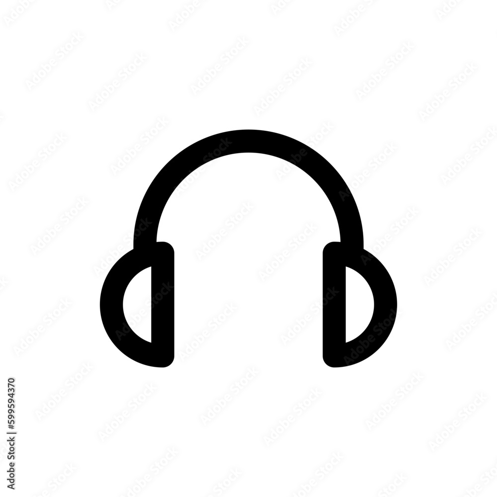 Headphone icon. Customer service or customer support headset or headphones flat vector icon . line outline Headphone icon. Customer service or customer support headset or headphones flat vector icon . line outline