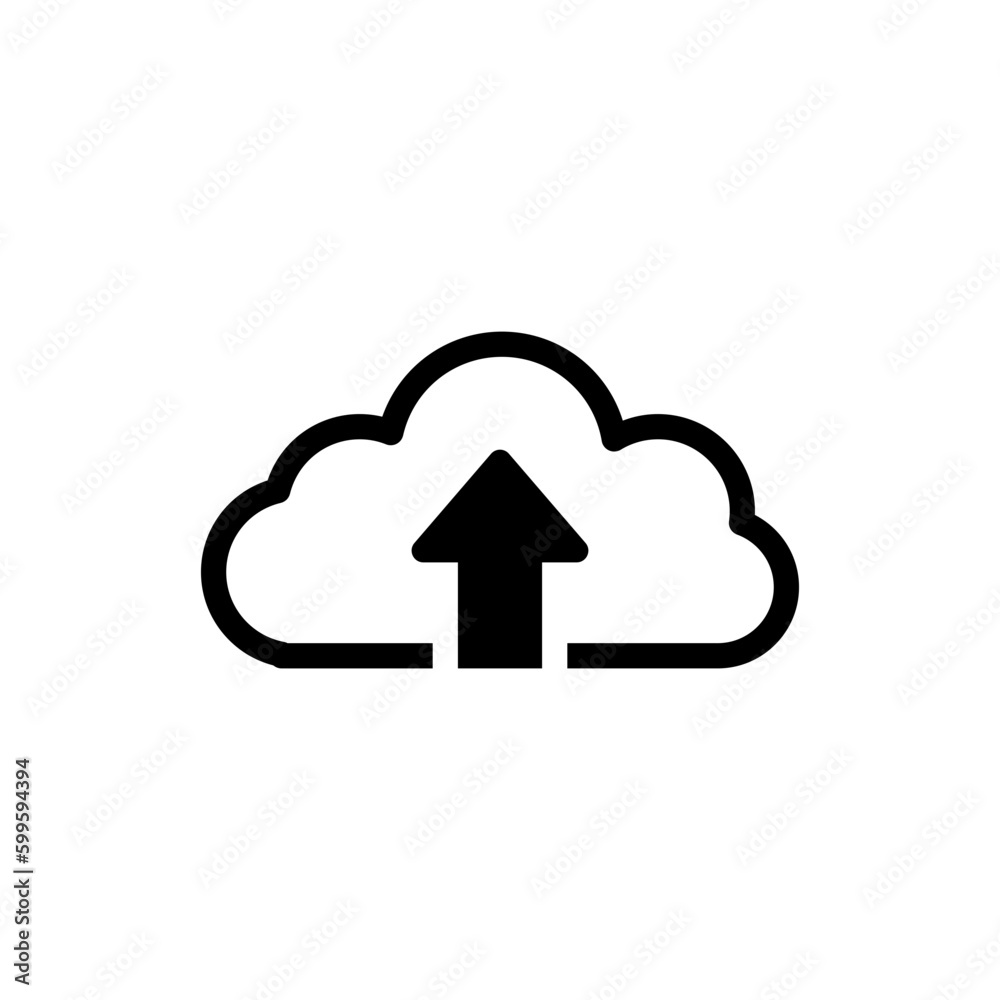 upload icon vector. cloud storage with arrow up icon sign . line outline upload icon vector. cloud storage with arrow up icon sign . line outline