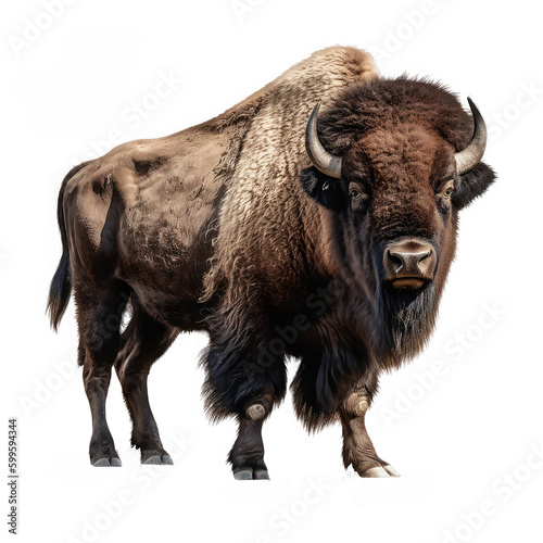 brown buffalo isolated on white