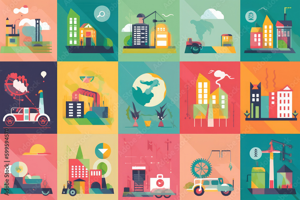 Fototapeta premium Various industry concept Business network Sustainable