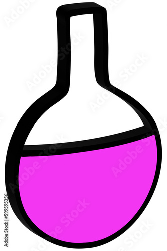 3D pink Chemical flasks photo