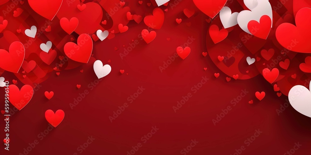 Valentines day vector hearts background template, generative AI