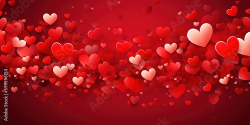 Valentines day vector hearts background template, generative AI