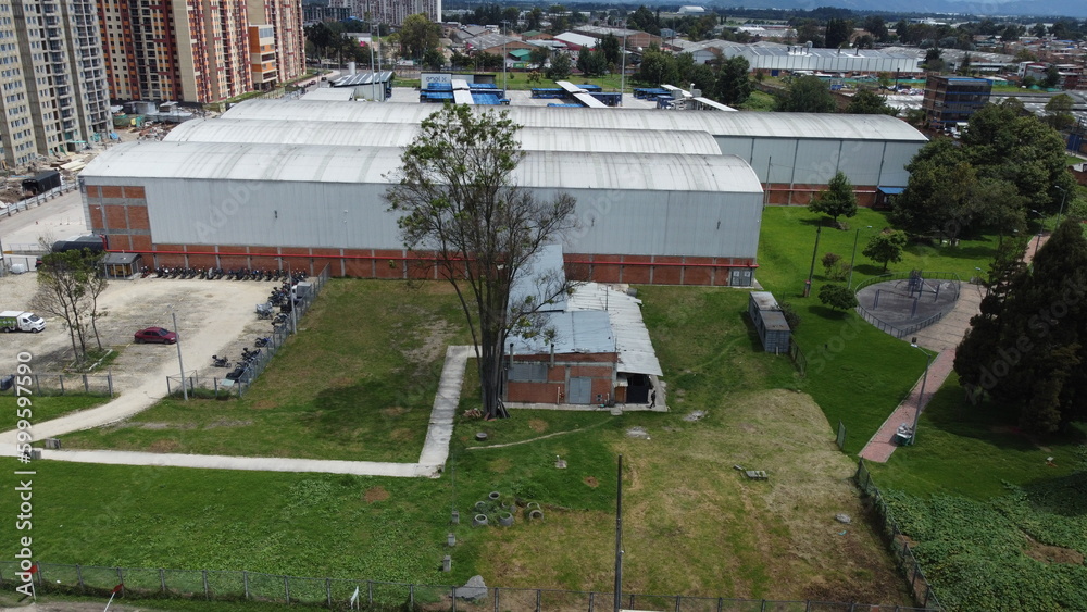 Fototapeta premium neighborhoods in the south of the city of bogota where you can see the roofs