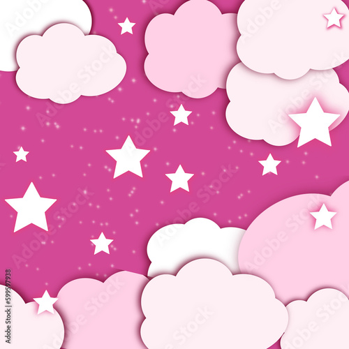 Fototapeta Naklejka Na Ścianę i Meble -  Pink cloud background