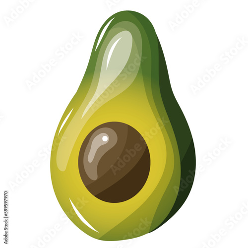 Illustration vectorielle avocat, effet glossy