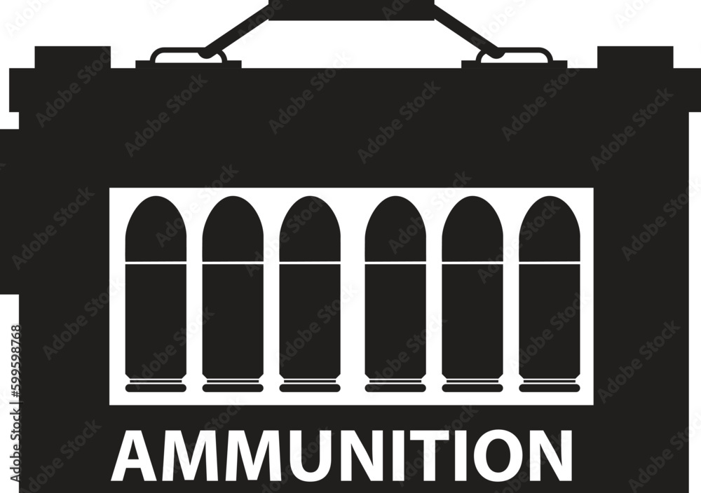 military ammunition box ammo crate icon on white background. resource ...