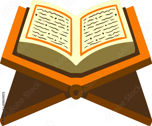 Islamic Holy Quran Hand Drawn Flat Illustration
