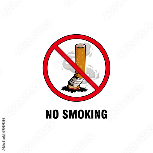 no smoking warning sign with red forbidden sign