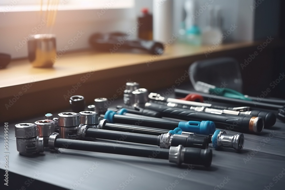 Plumbing tools and equipment. Generative AI Plumbing tools and equipment. Generative AI