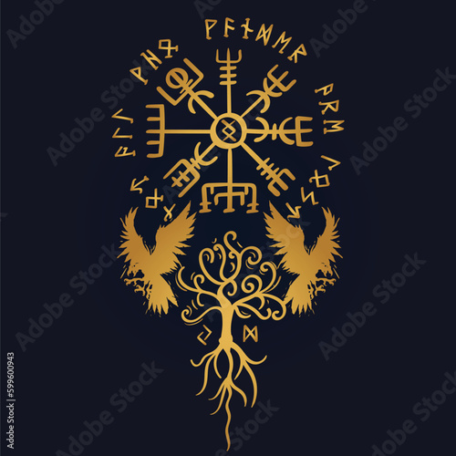 Gold Tree of Life , Yggdrasil vector