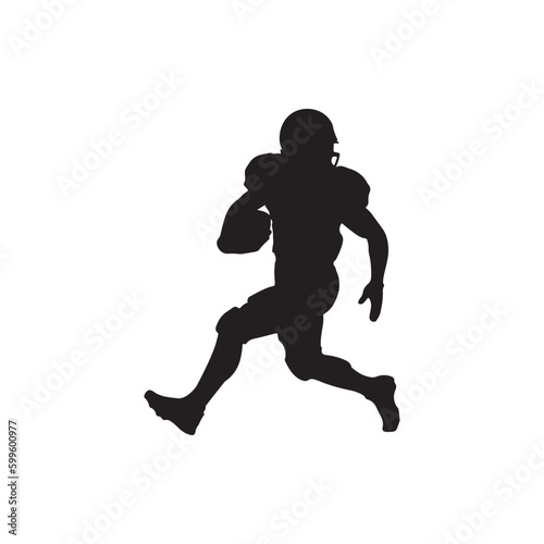 silhouette of football player - American football player - vector illustration
