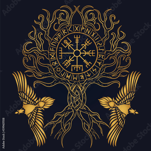 Gold Tree of Life , Yggdrasil vector