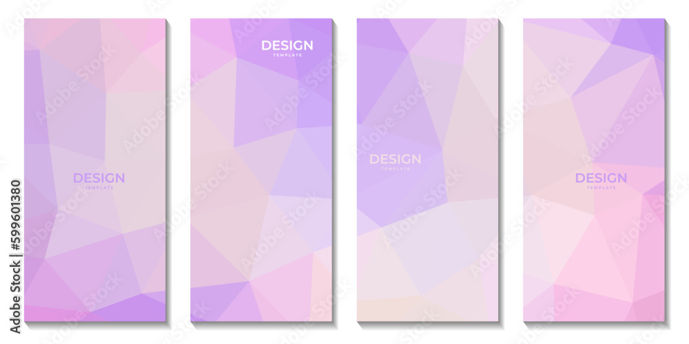 brochures set pink purple abstract background with triangle shape