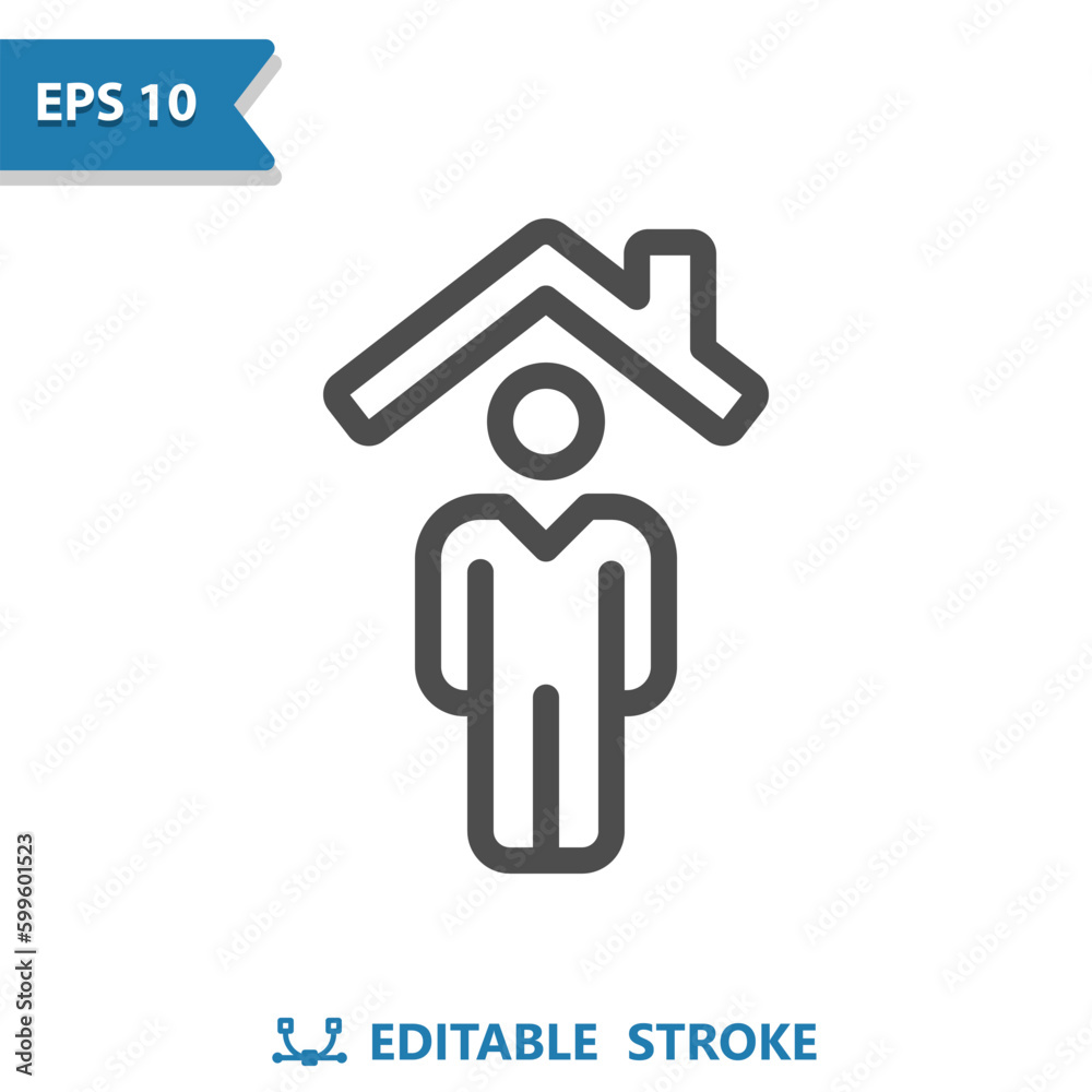 Home Owner Icon. Man, Realtor, Roof, House, Home Home Owner Icon. Man, Realtor, Roof, House, Home