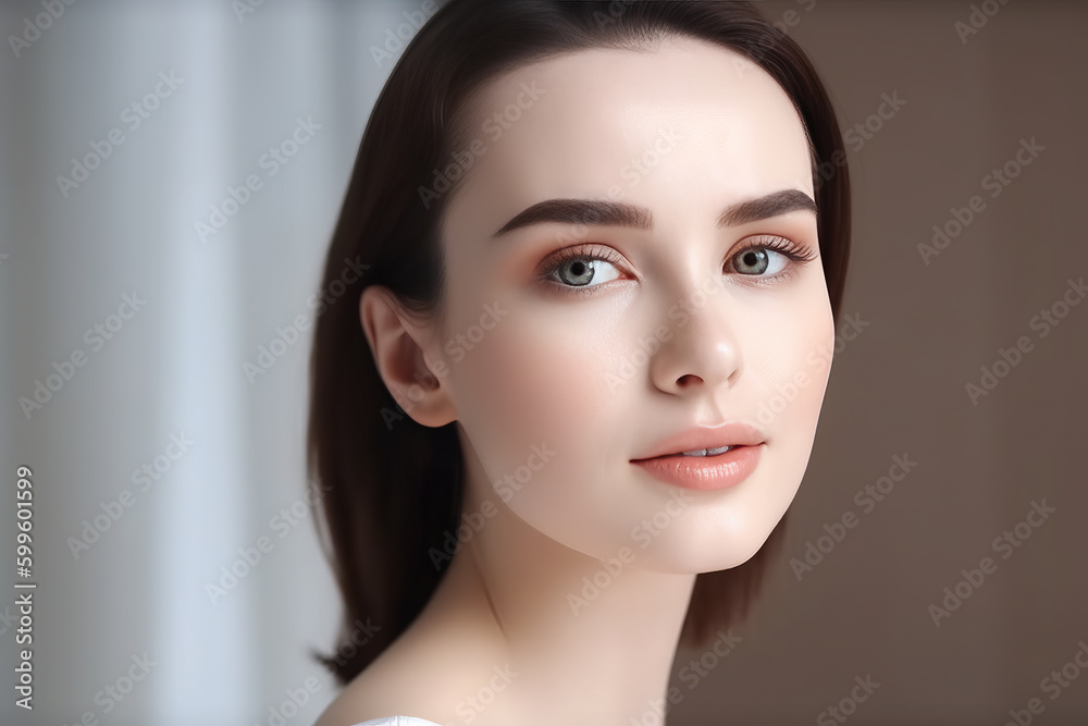 Young woman with pale skin, Generative AI Young woman with pale skin, Generative AI