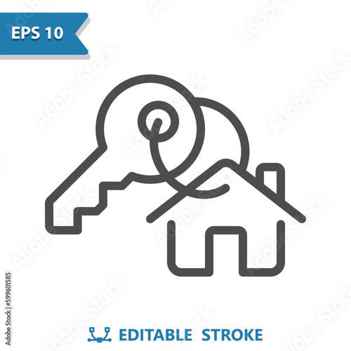 Key Icon. Keyring, Keychain, House Key