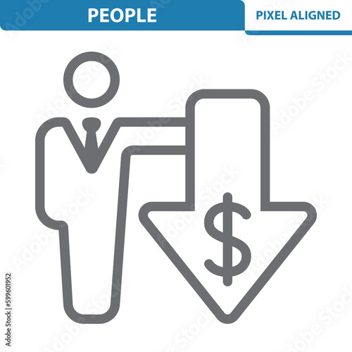 People Icon. Man, Businessman, Broker, Banker, Investing, Investment