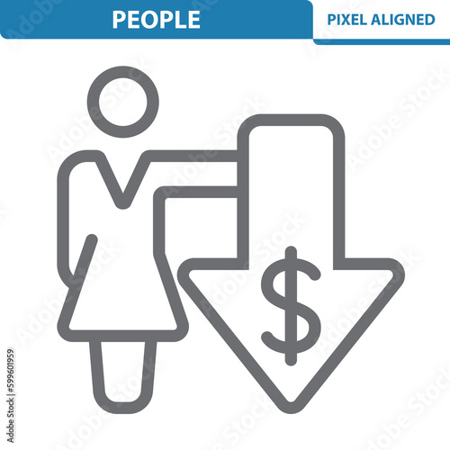 People Icon. Woman, Businesswoman, Broker, Banker, Investing, Investment